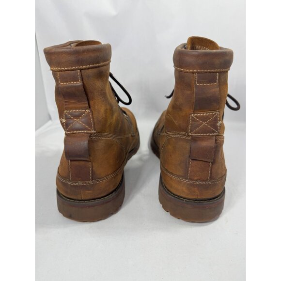 Timberland Mens Brown Leather Lace-Up Boots Size 14W Rugged Outdoor Footwear - Picture 12 of 16